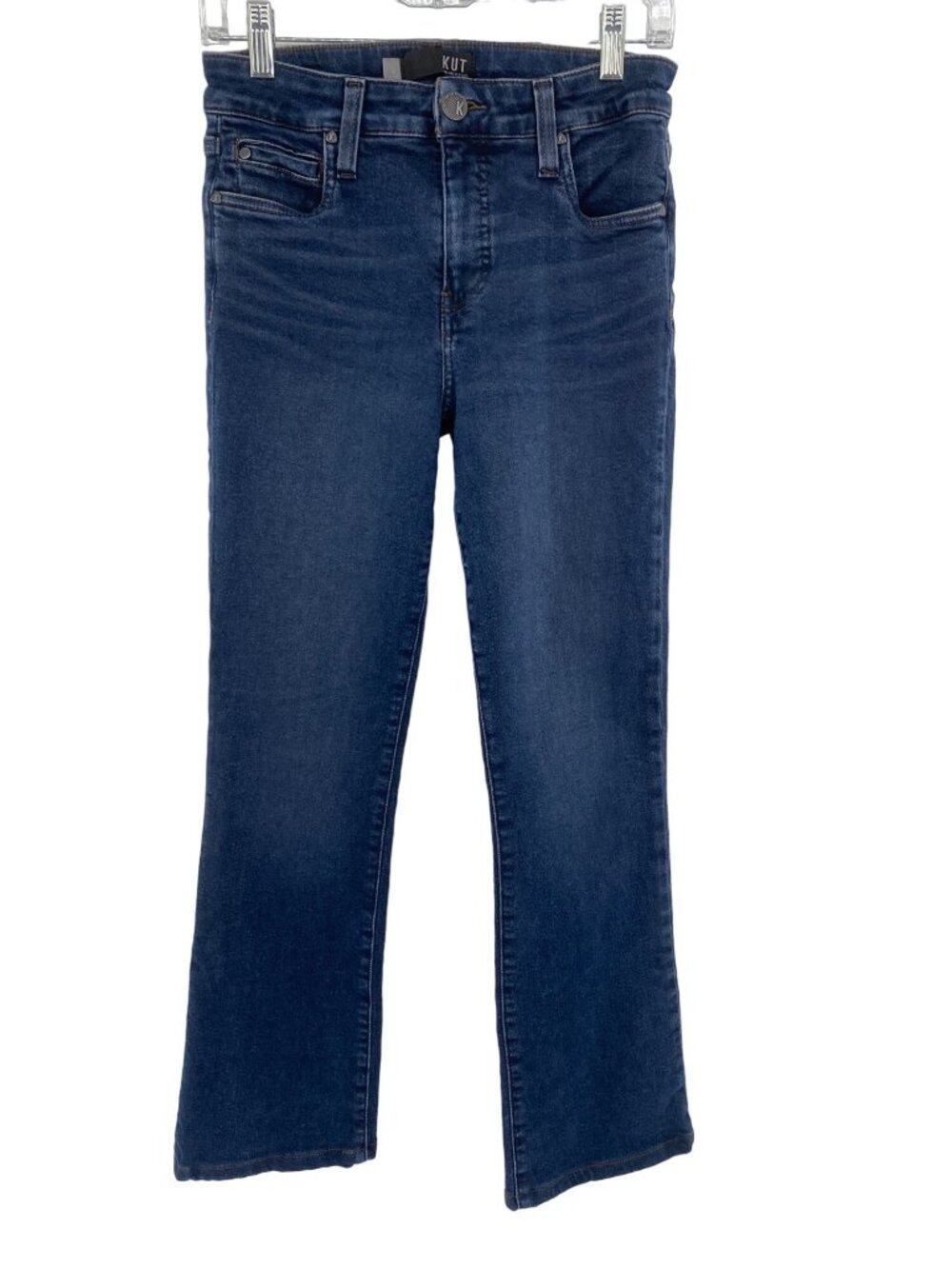 Kut From The Kloth Womens Blue Cotton Natalie High Rise Bootcut Leg Jeans  size